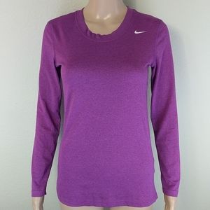[Nike] Purple Scoop Crew Neck Drifit Long Sleeve